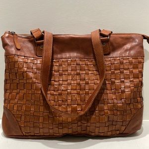 VILENCA (Anthropologie) Brown Distressed Leather Laptop/ Tote Bag
